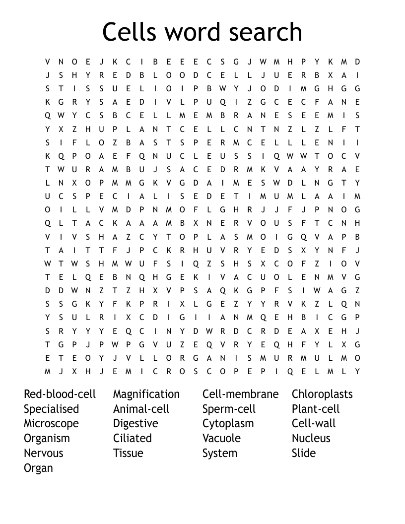 Cells word search