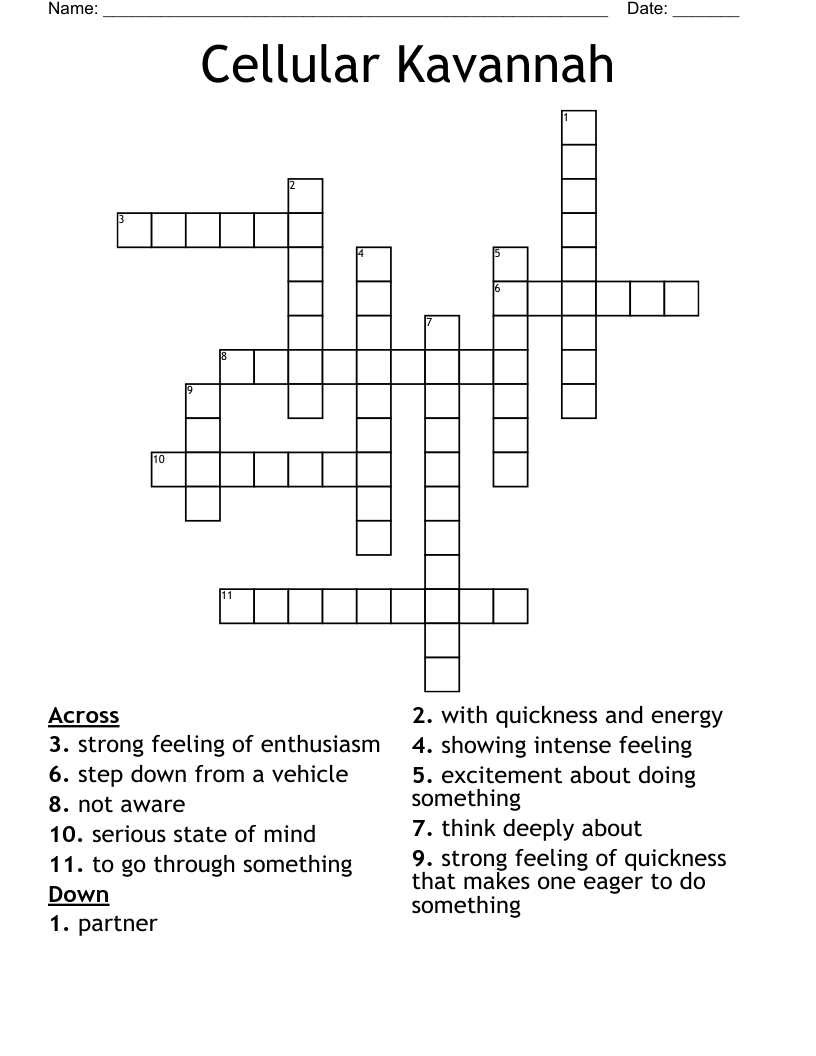 Cellular Kavannah Crossword