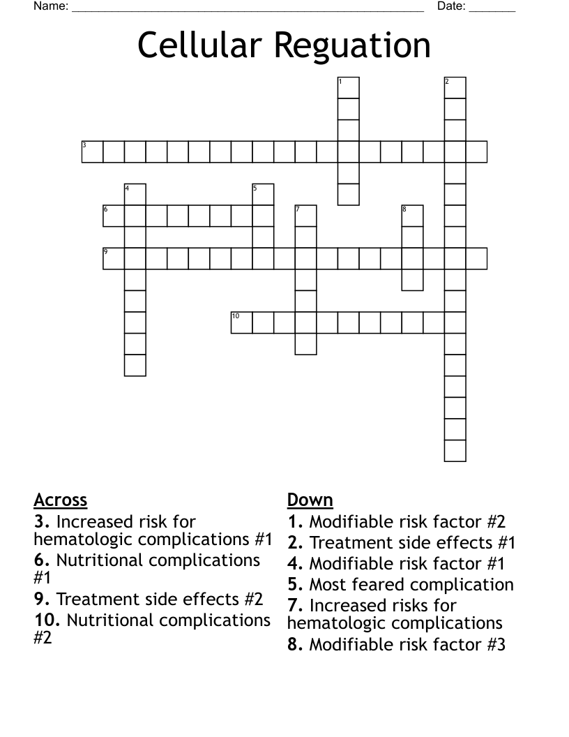 Cellular Reguation Crossword