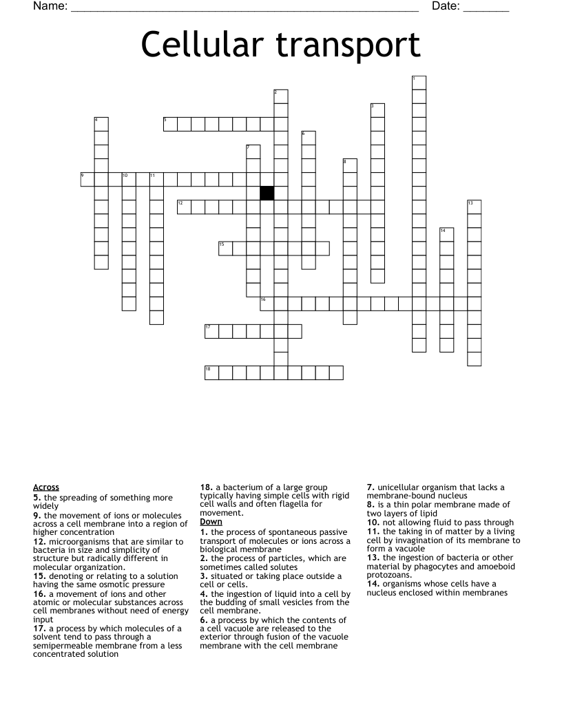 Cellular transport Crossword