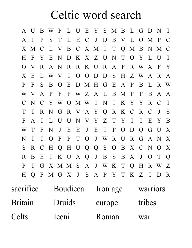 Celtic word search