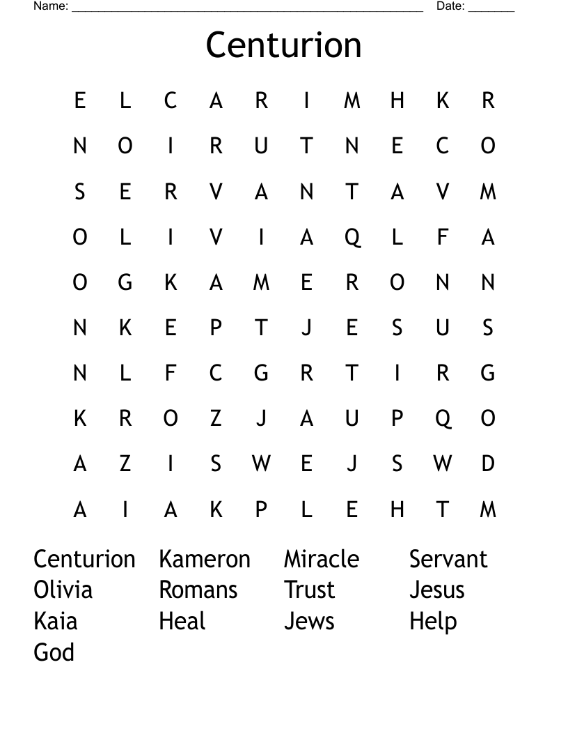 Centurion Word Search