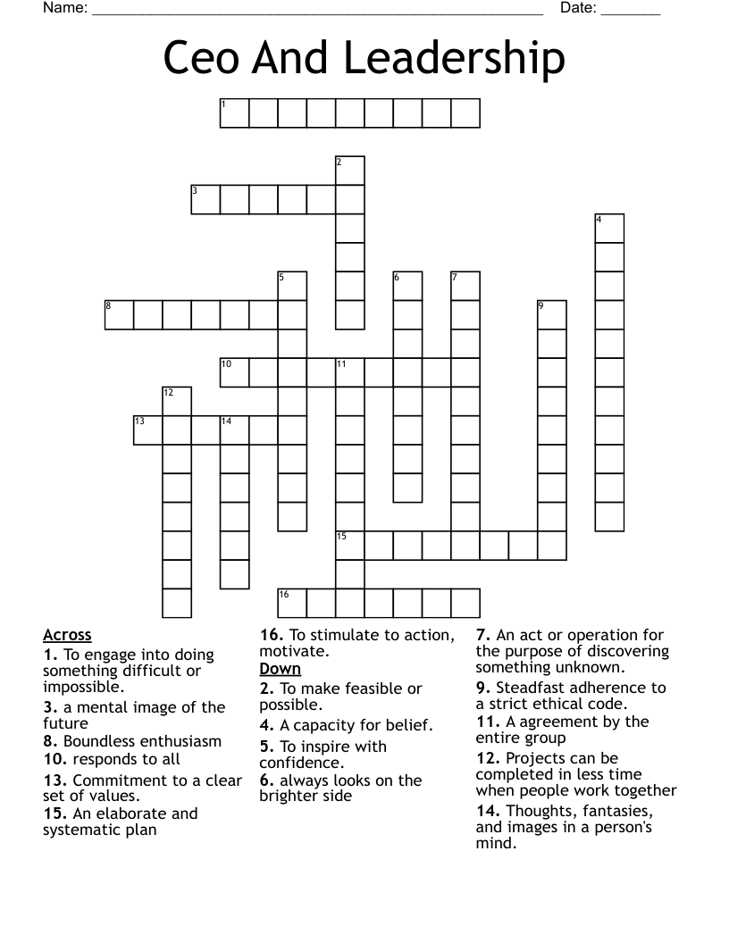 Ceo And Leadership Crossword