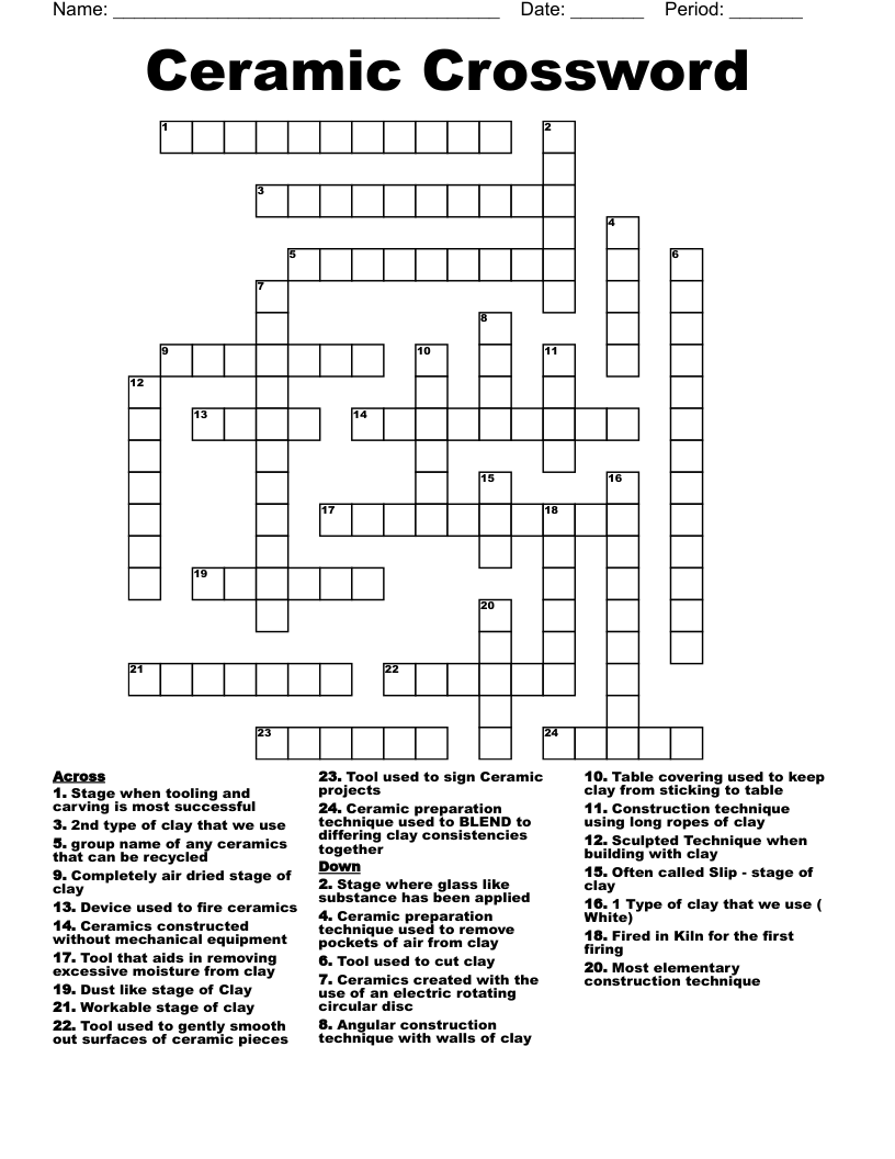 Ceramic Crossword
