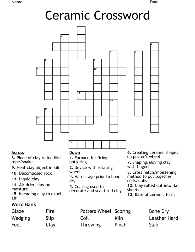 Ceramic Crossword