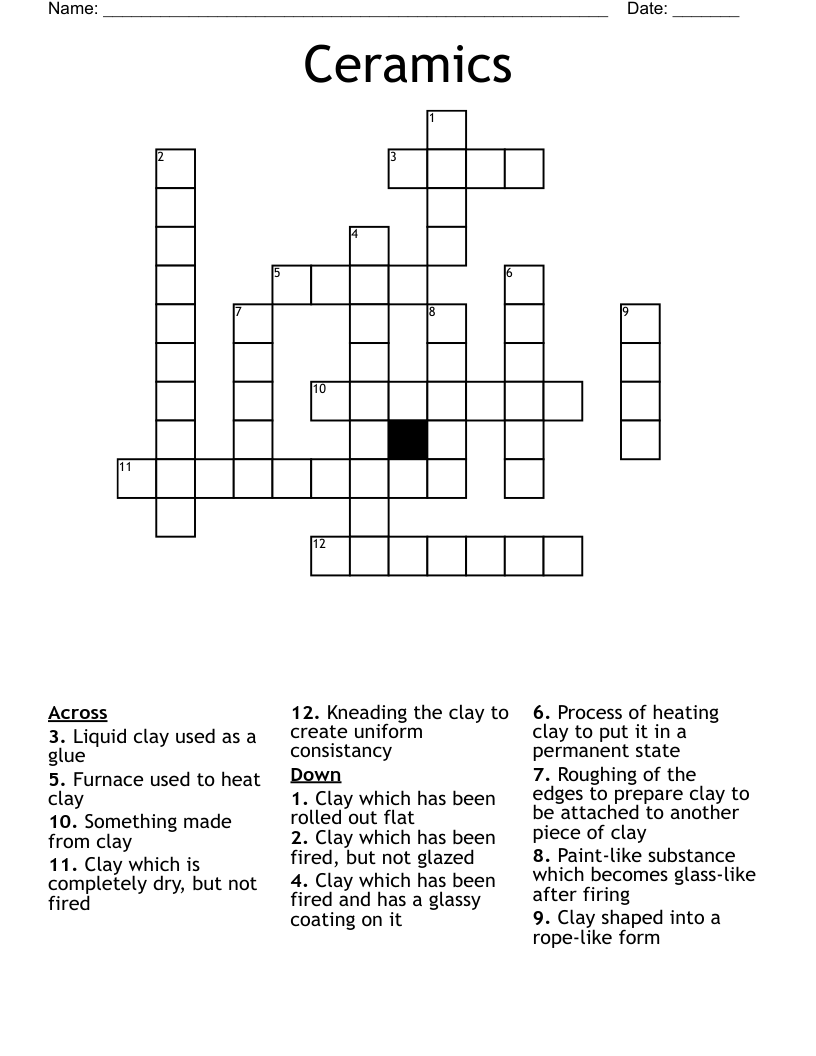 Ceramics Crossword
