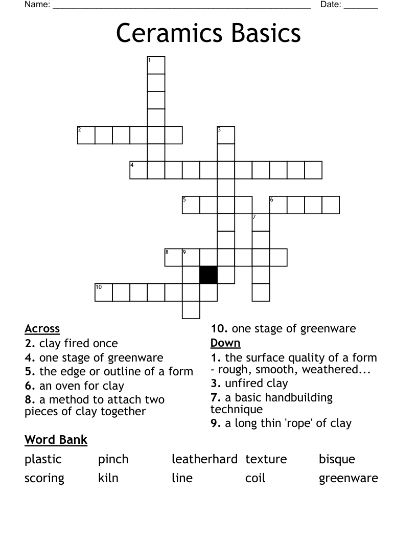 Ceramics Basics Crossword