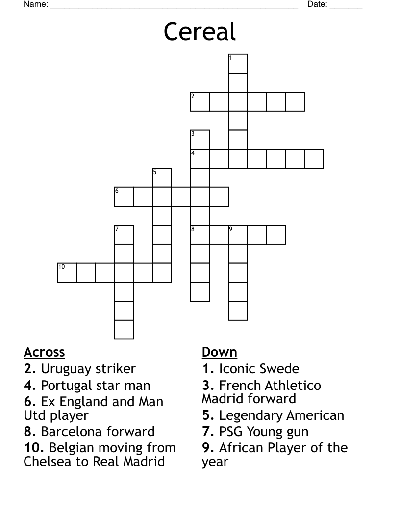 Cereal Crossword