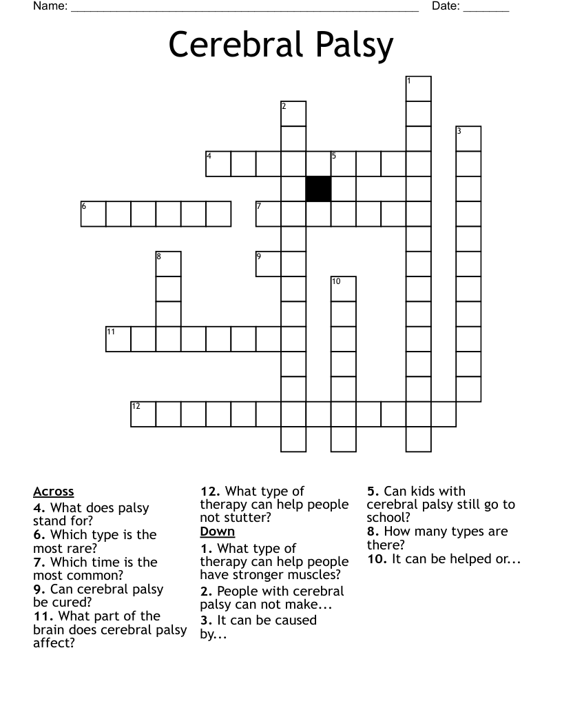 Cerebral Palsy Crossword