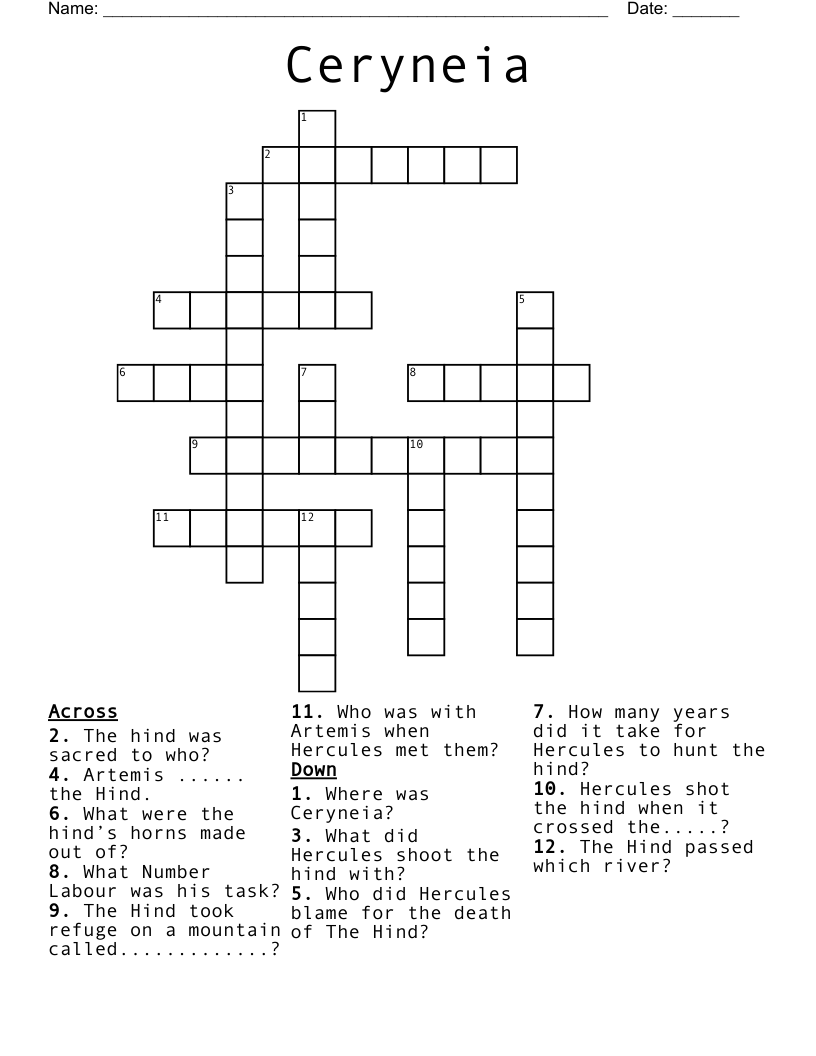 Ceryneia Crossword