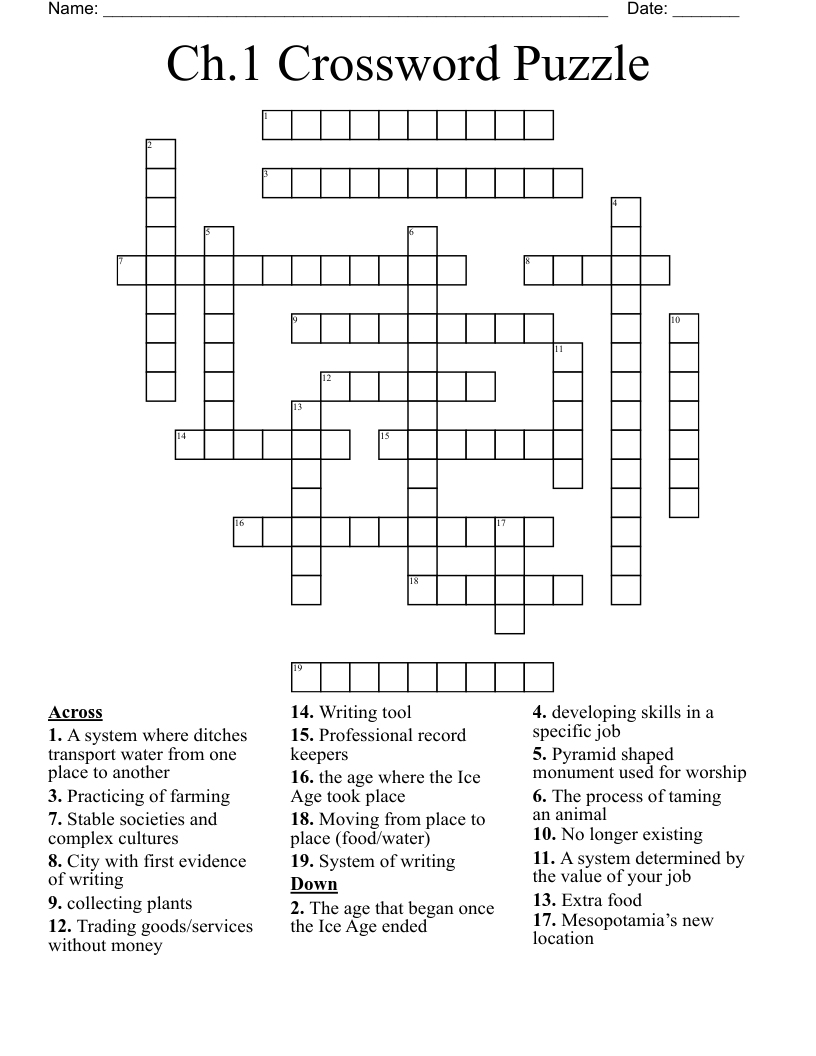 Ch.1 Crossword Puzzle 