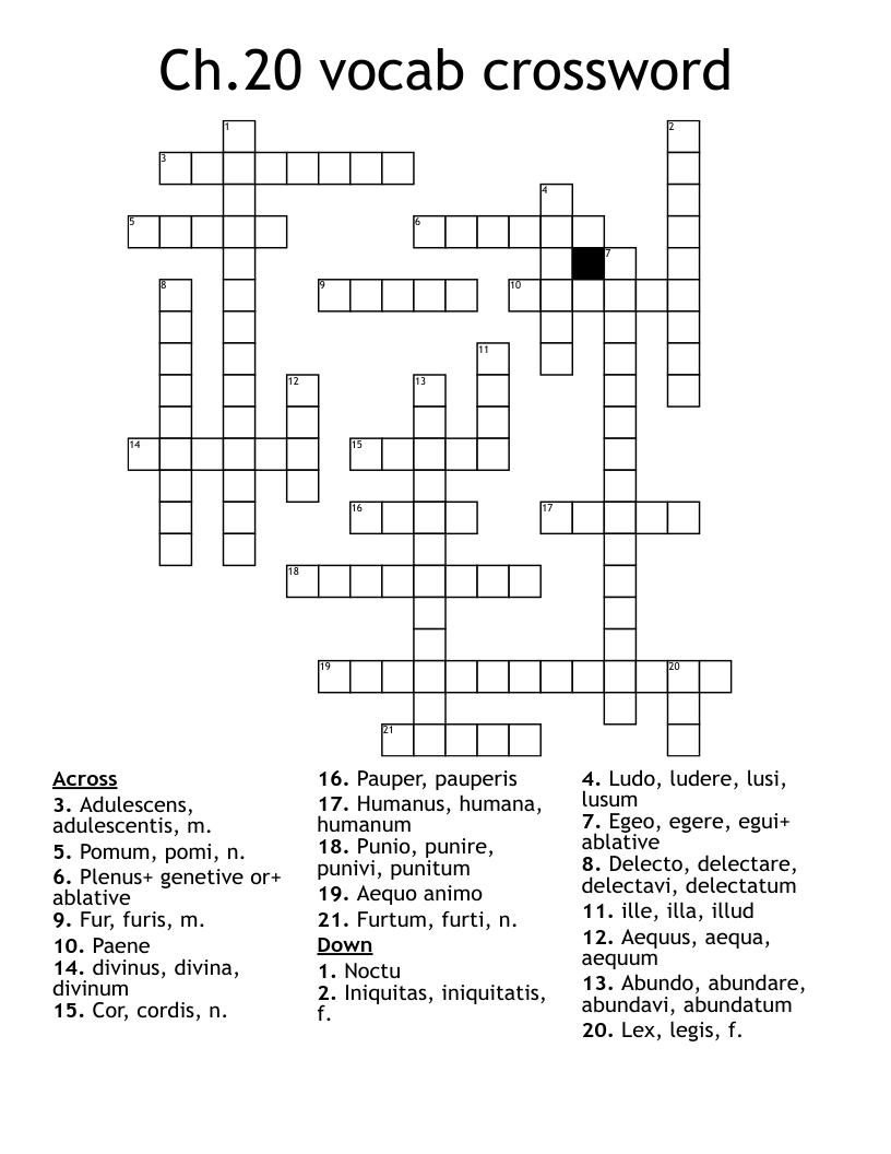 Ch.20 vocab crossword 