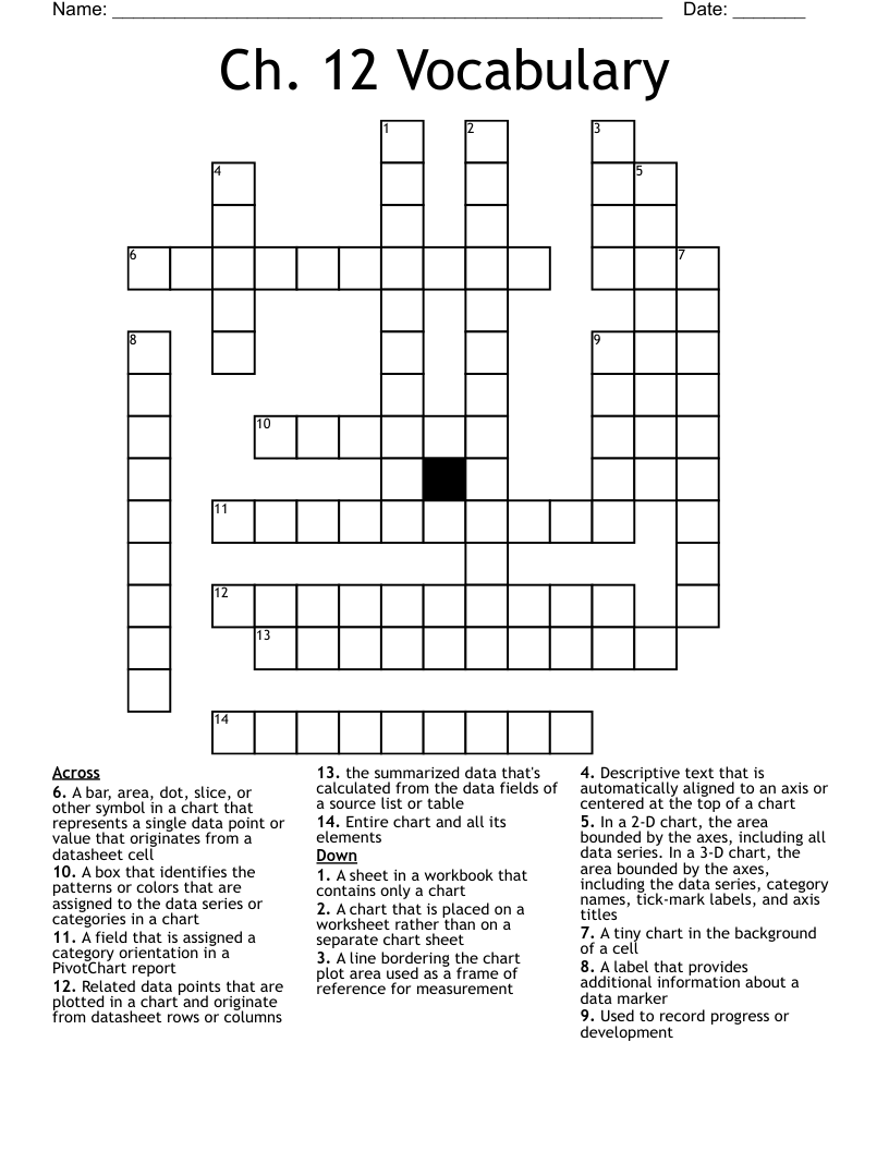 Ch. 12 Vocabulary Crossword