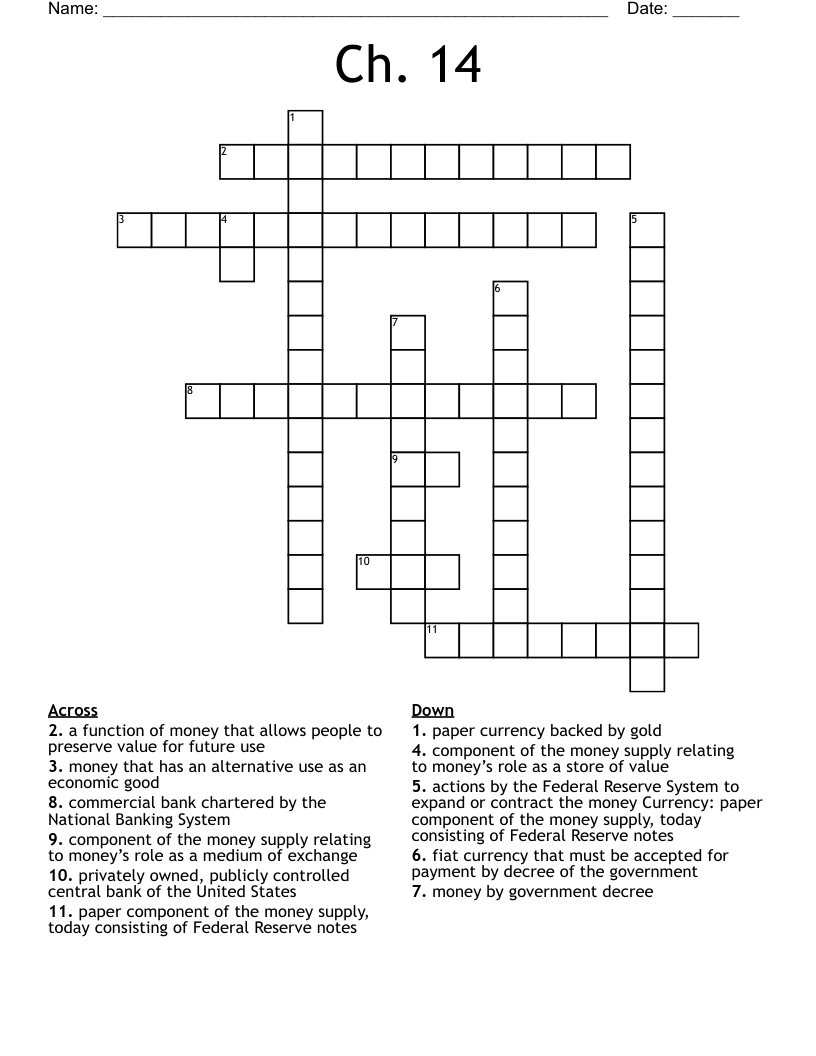 Ch. 14 Crossword