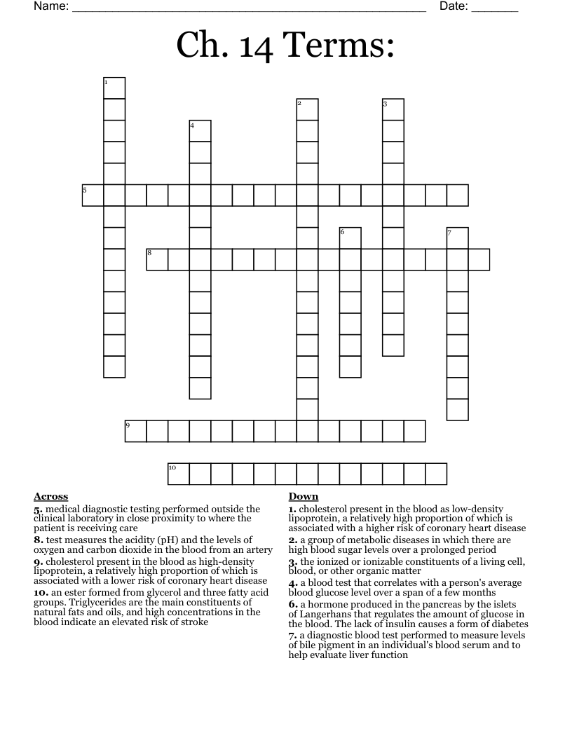 Ch. 14 Terms: Crossword