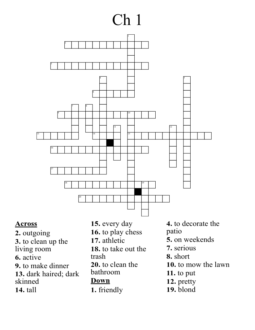 Ch 1 Crossword