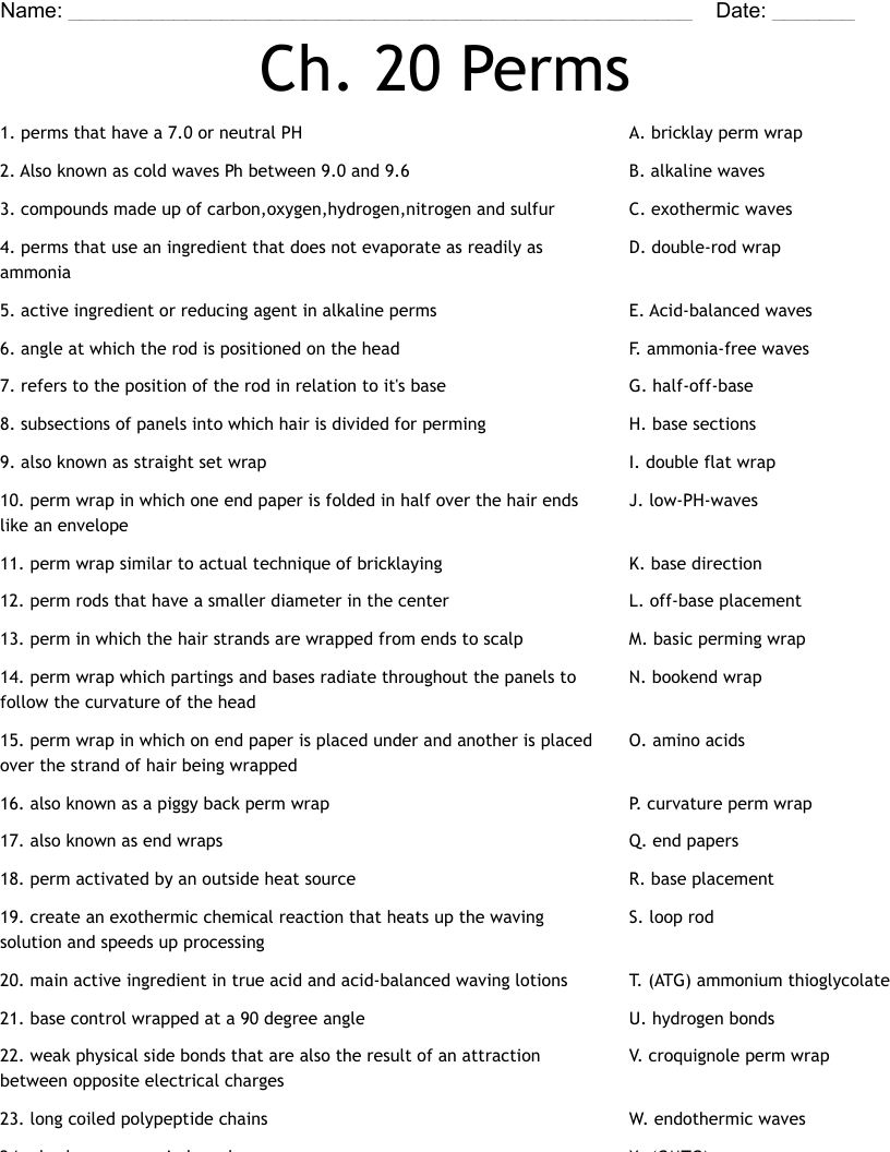 Ch. 20 Perms Worksheet