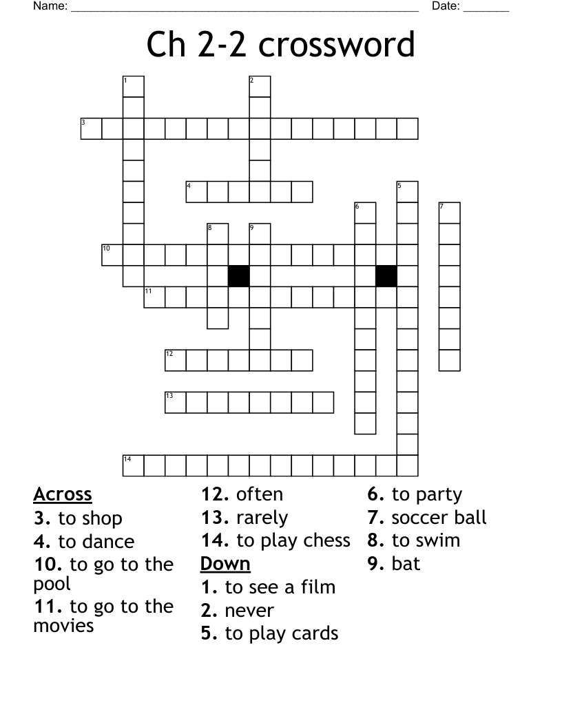 Ch 2-2 crossword