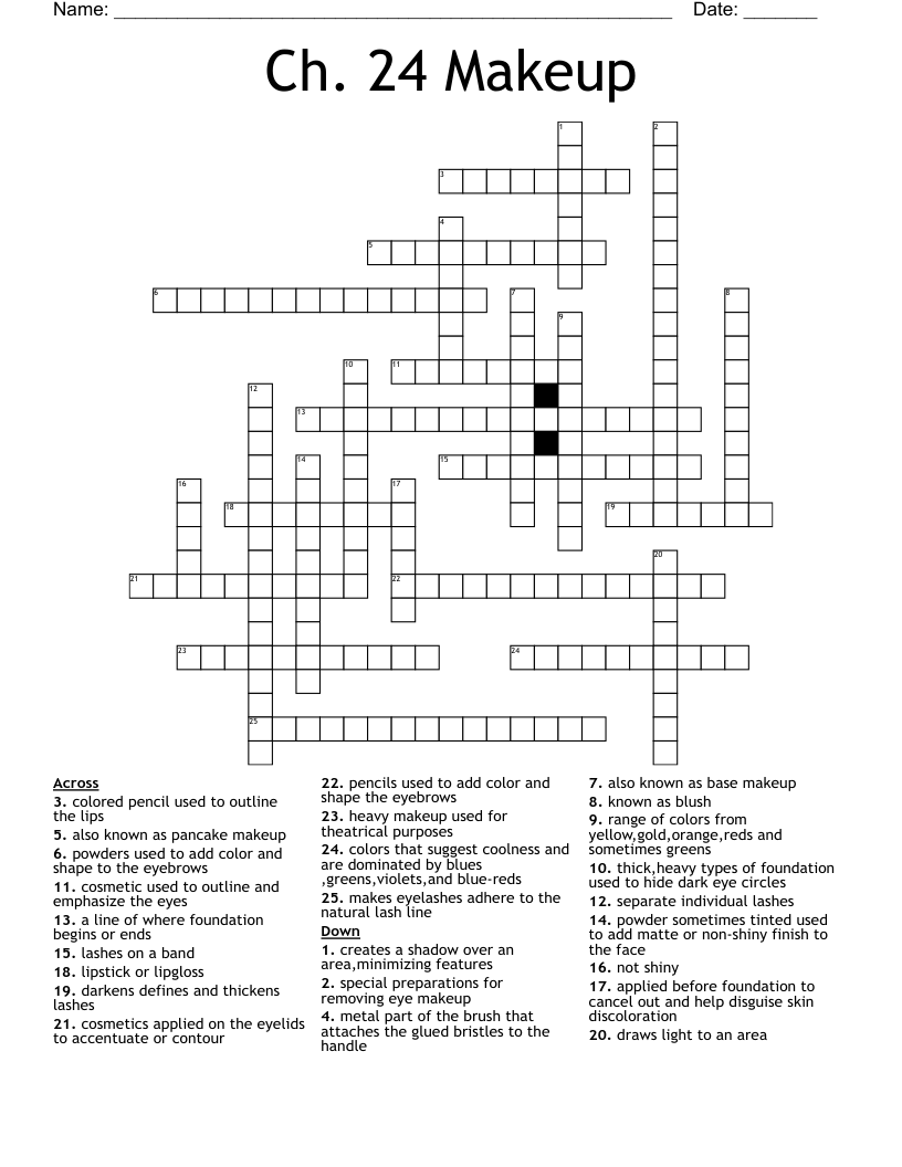 Ch. 24 Makeup Crossword