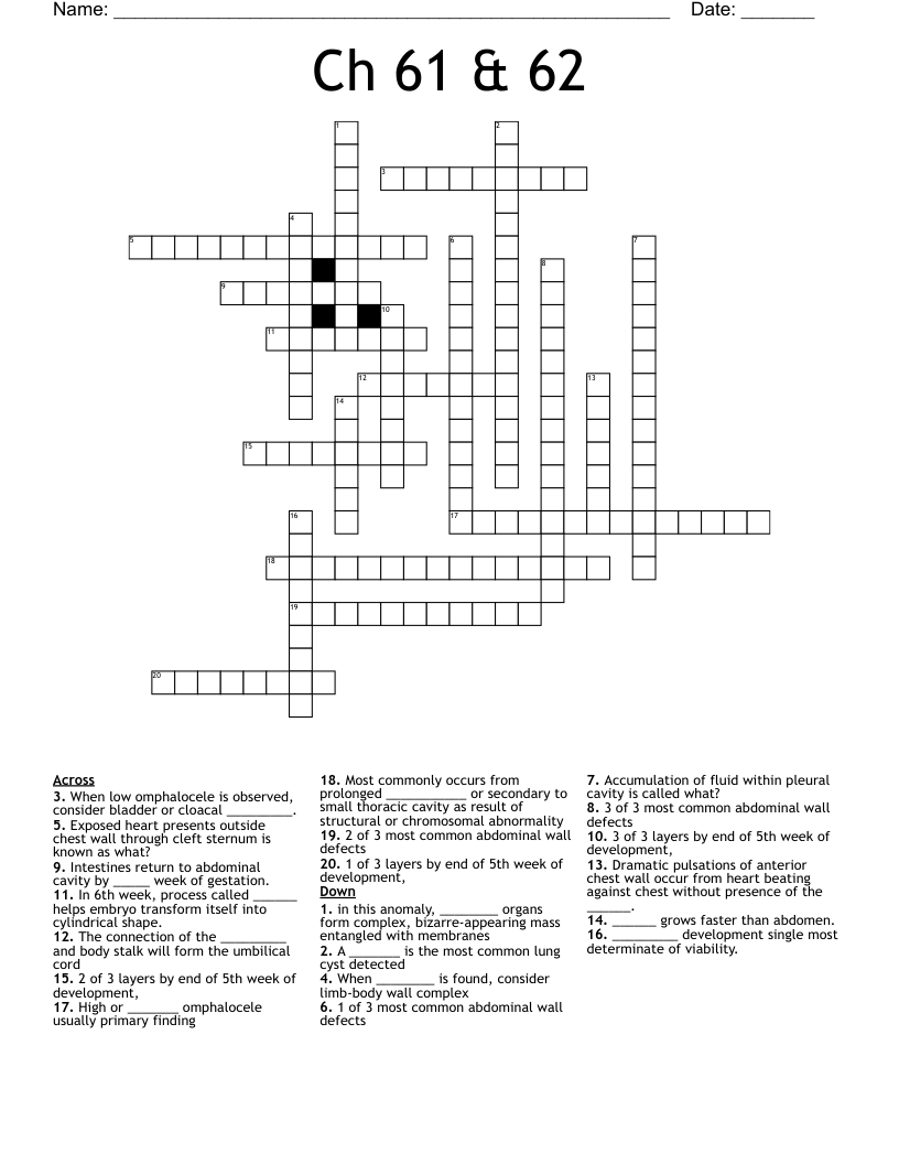 Ch 61 & 62 Crossword
