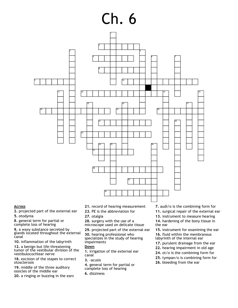Ch. 6 Crossword