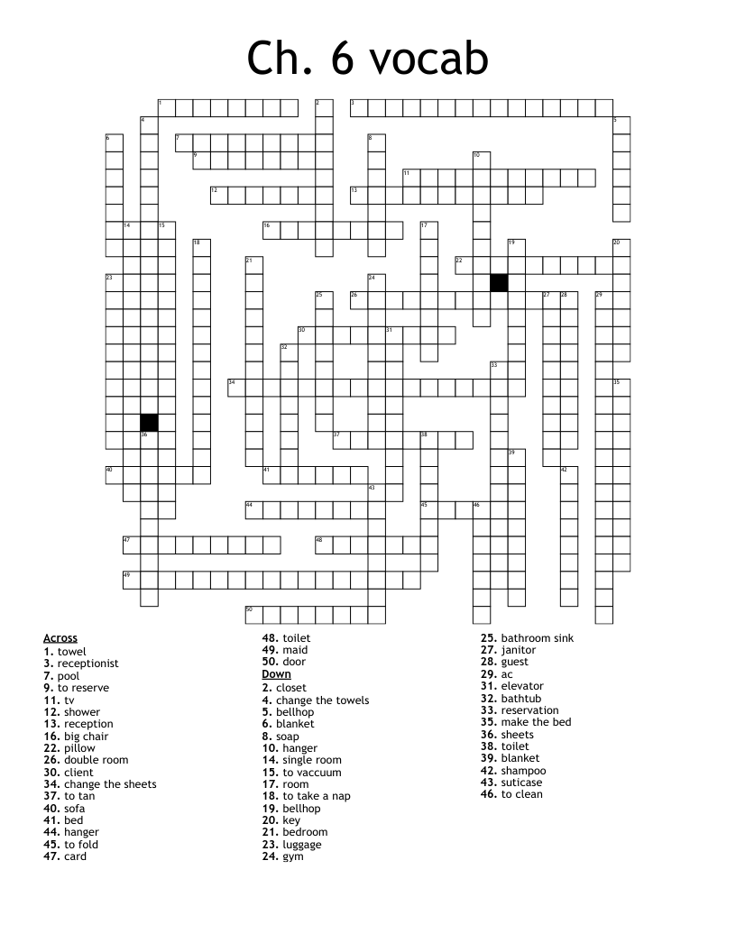 Ch. 6 vocab Crossword