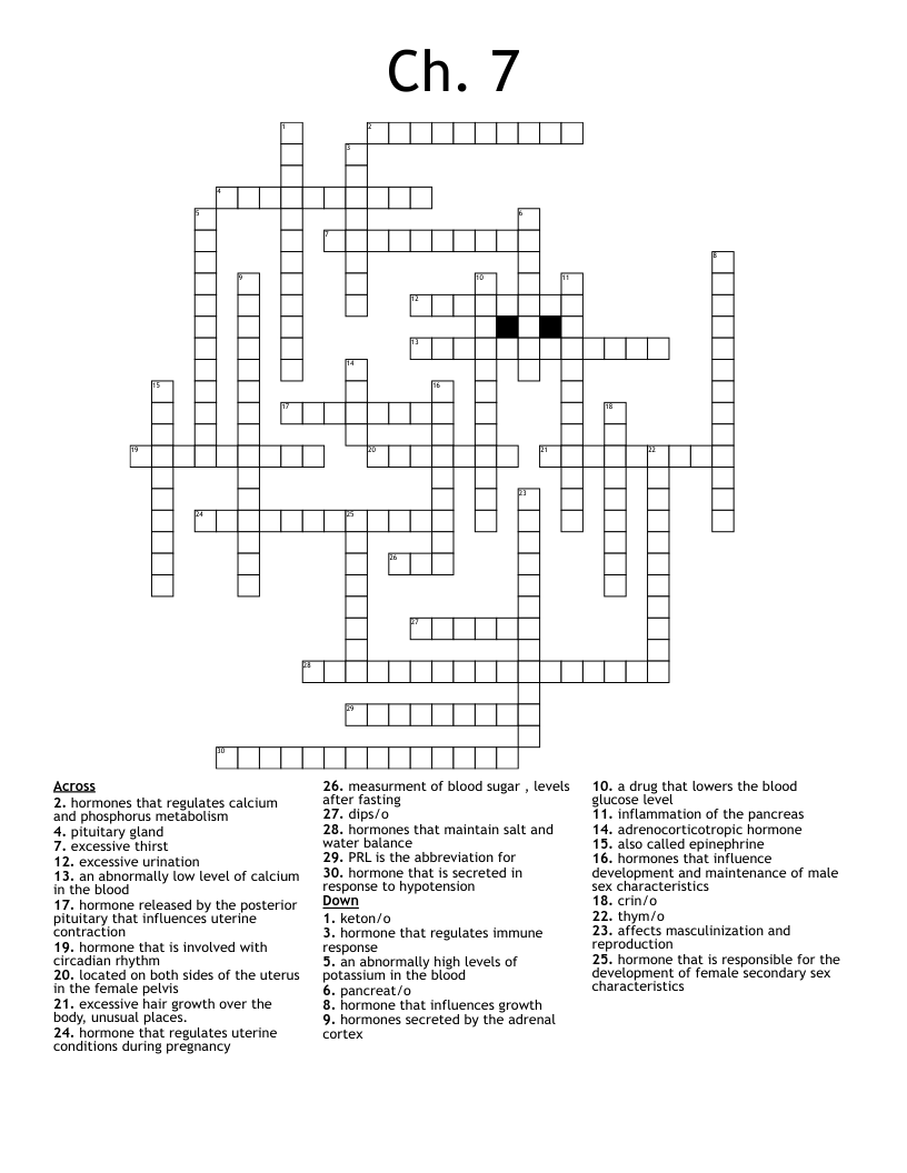 Ch. 7 Crossword