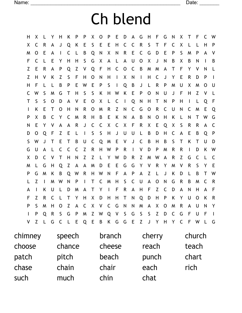 Ch blend Word Search
