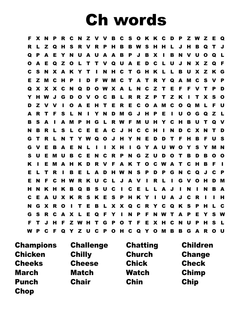 Ch words Word Search