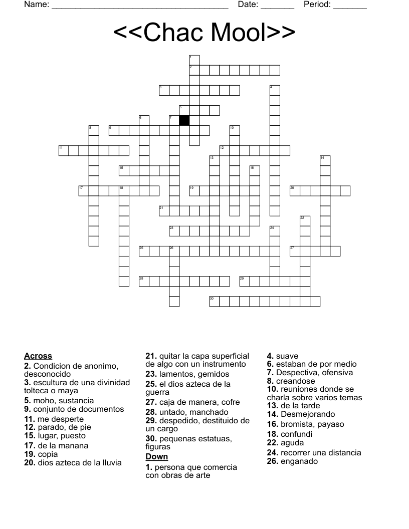 <<Chac Mool>> Crossword