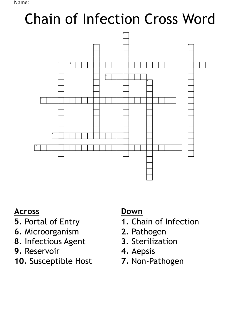 Chain of Infection Cross Word