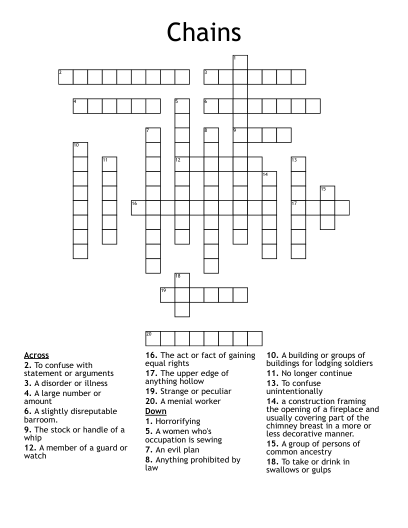 Chains Crossword