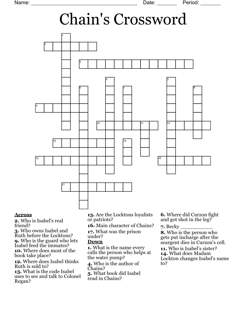 Chain's Crossword