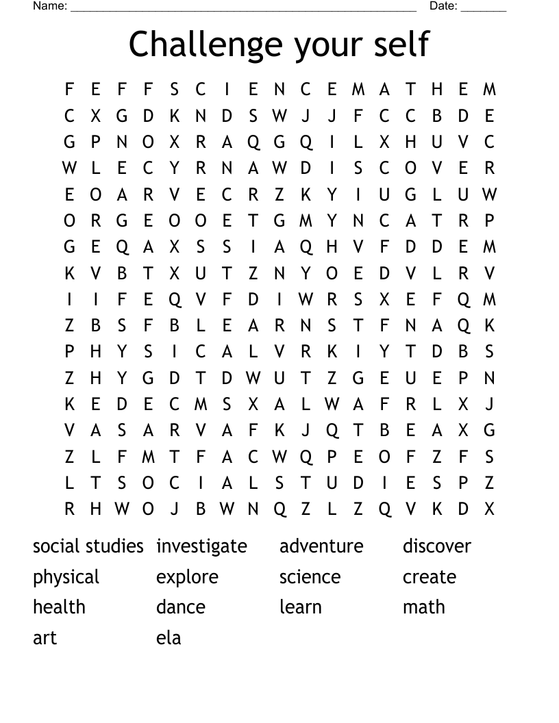 Challenge your self Word Search
