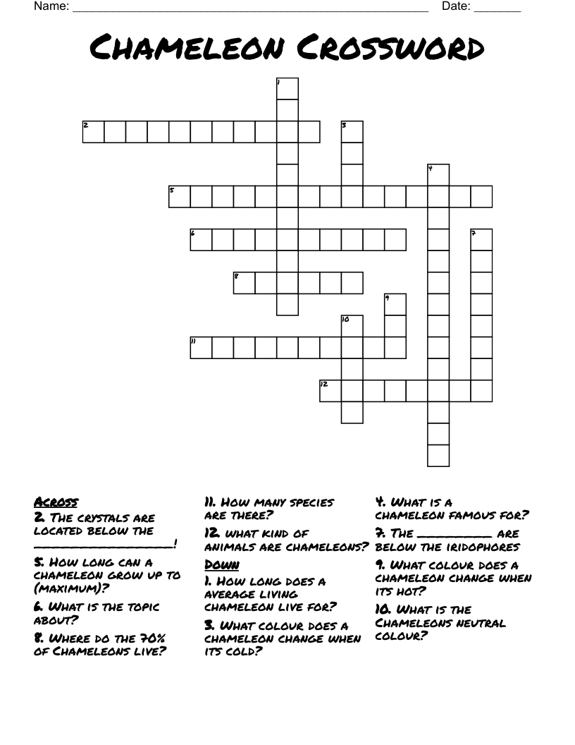 Chameleon Crossword