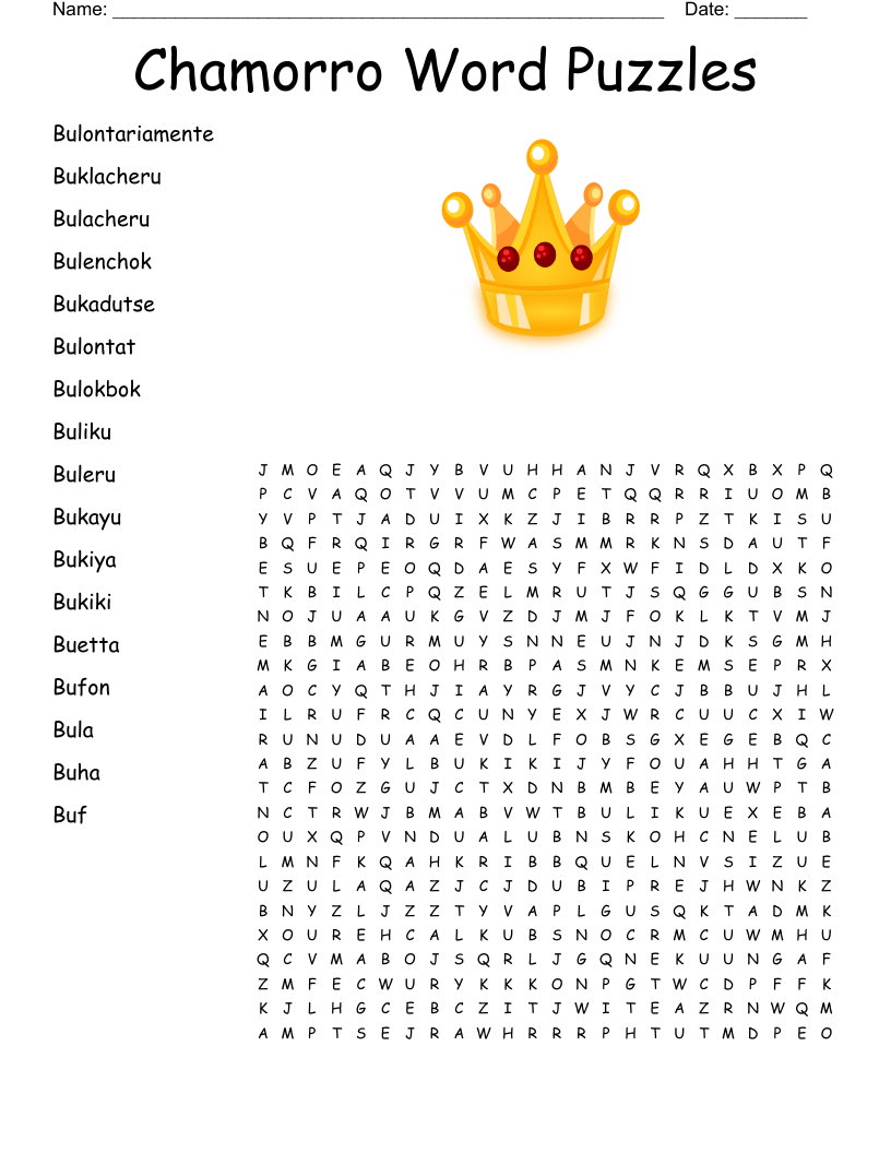 Chamorro Word Puzzles Word Search