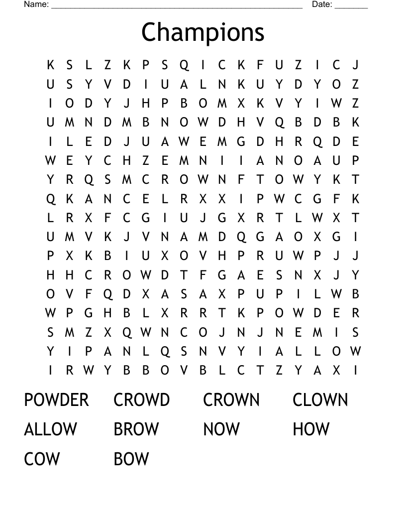 Champions Word Search