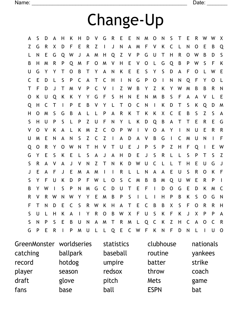 Change-Up Word Search