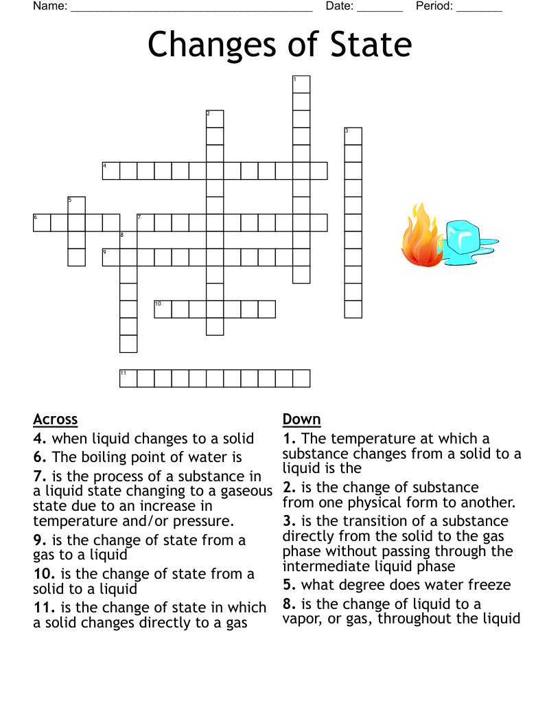 Changes of State Crossword