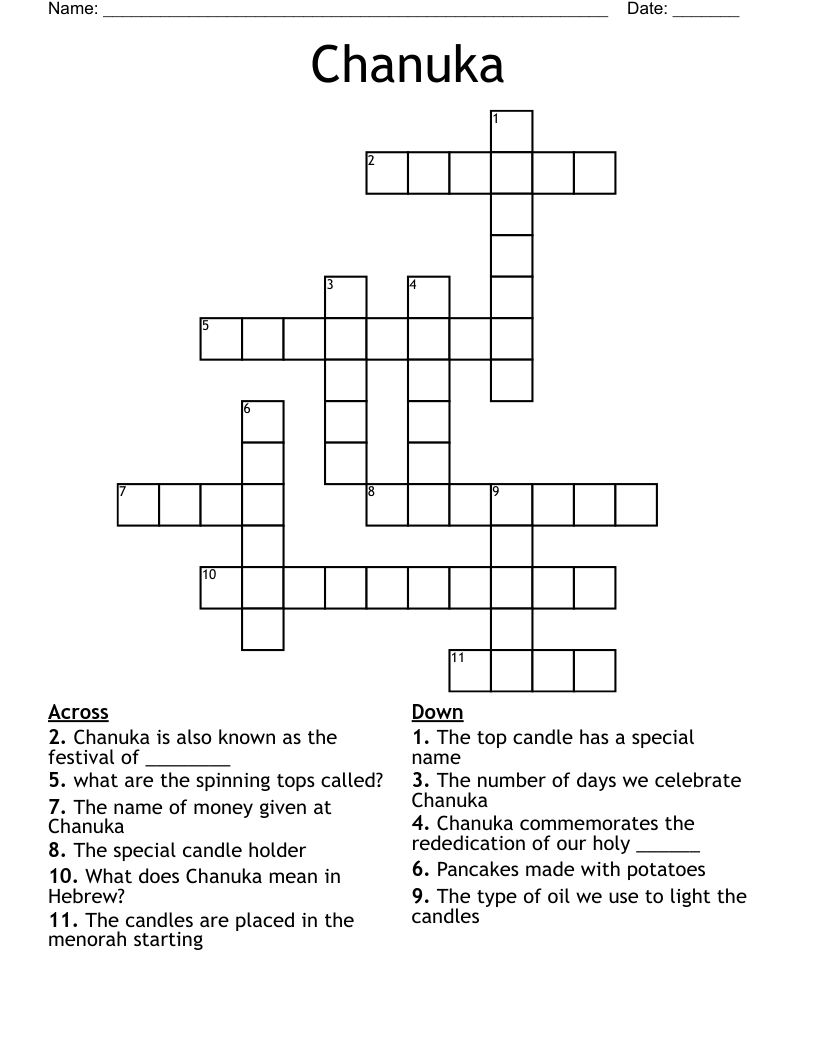 Chanuka Crossword