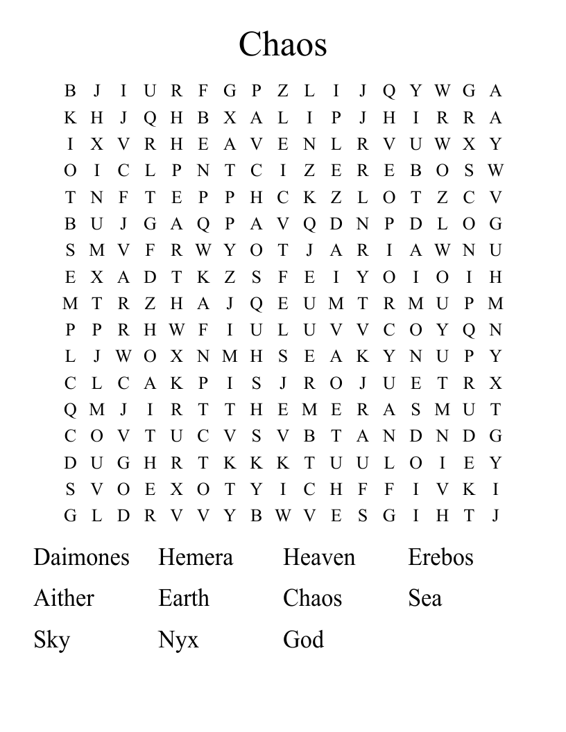 Chaos Word Search
