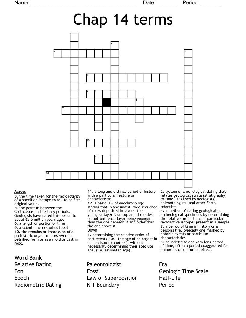 Chap 14 terms Crossword