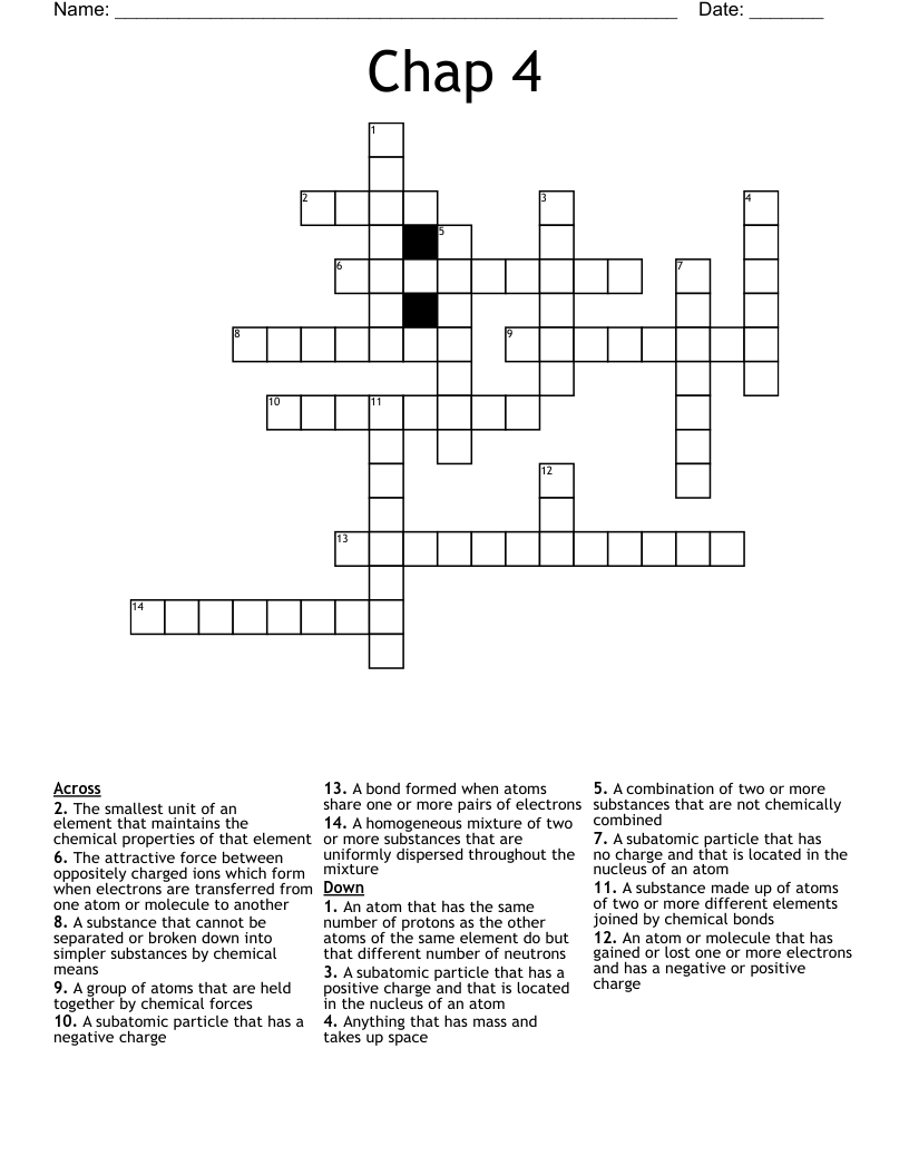 Chap 4 Crossword