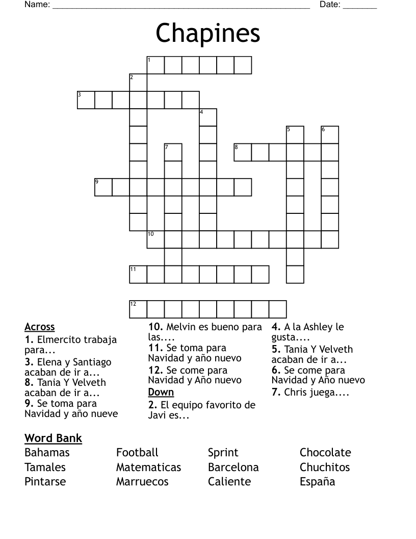 Chapines Crossword