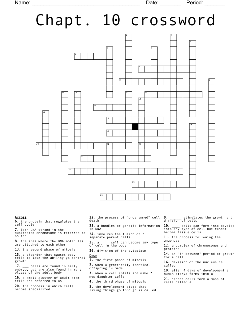 Chapt. 10 crossword