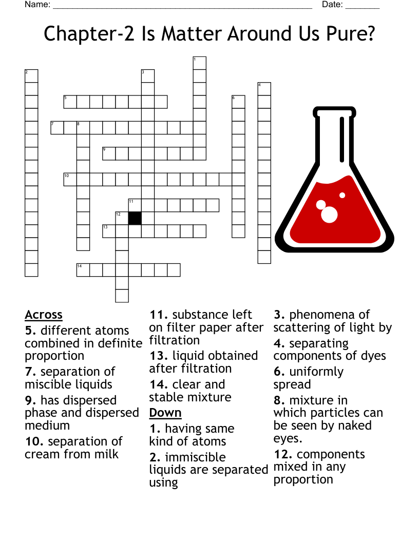 Chapter-2 Is Matter Around Us Pure? Crossword