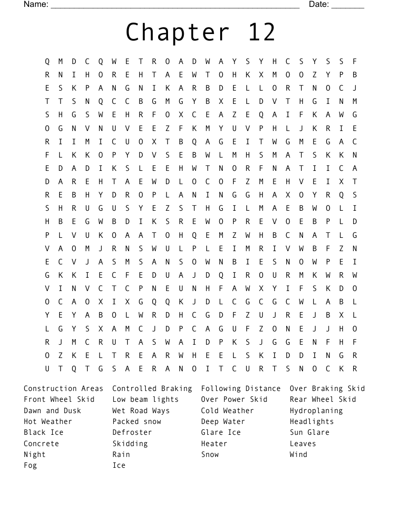 Chapter 12 Word Search