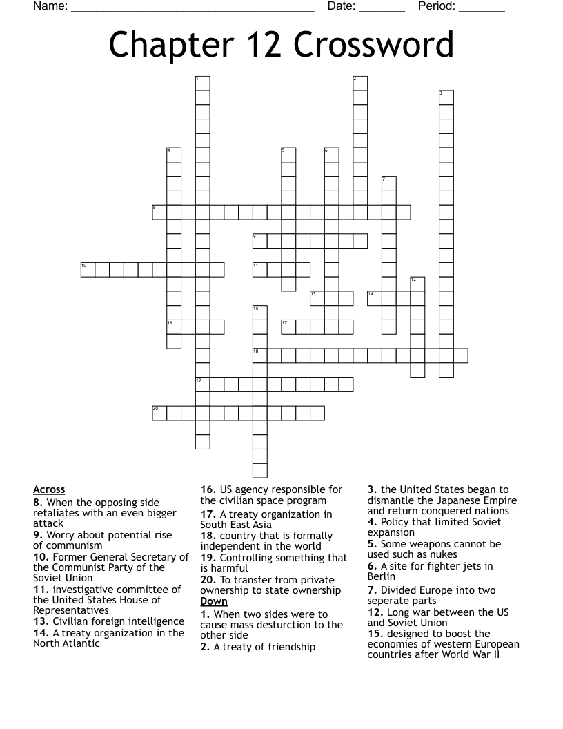 Chapter 12 Crossword
