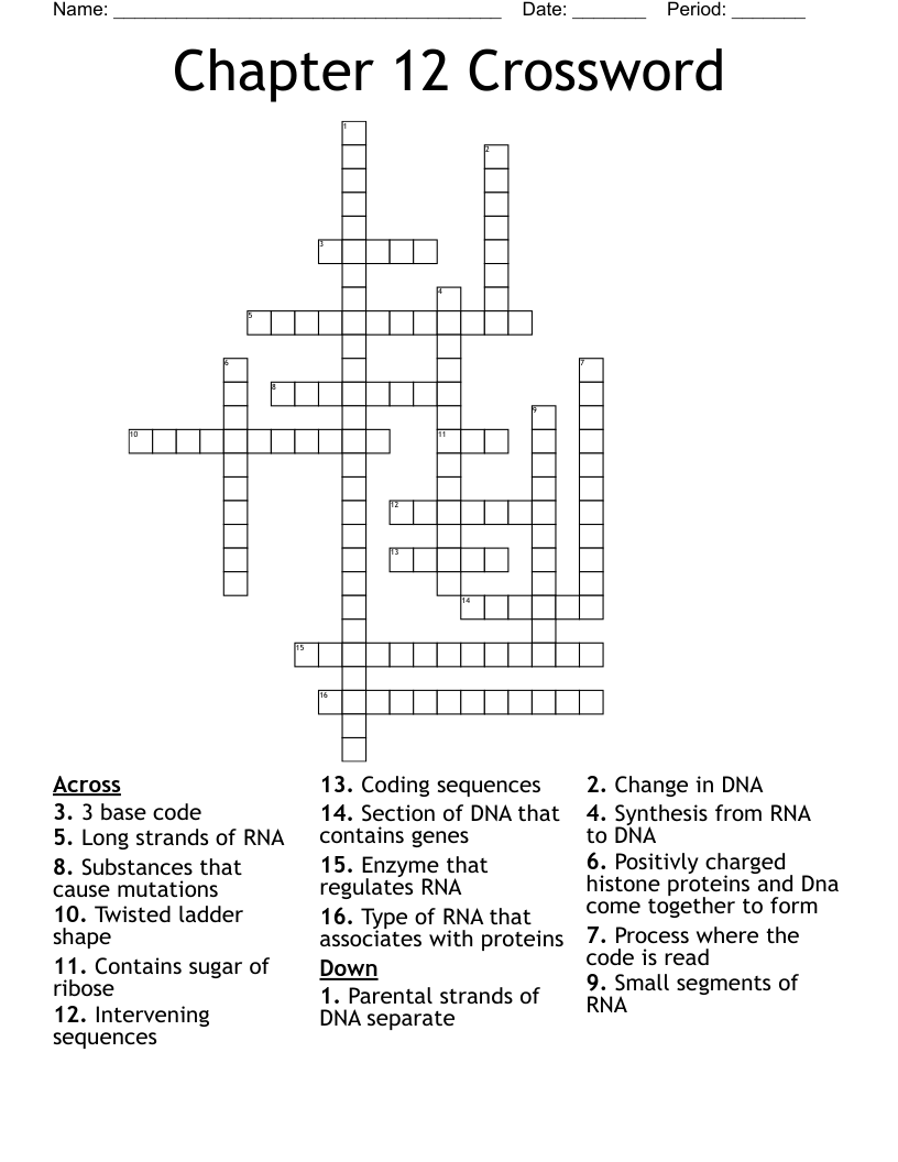 Chapter 12 Crossword