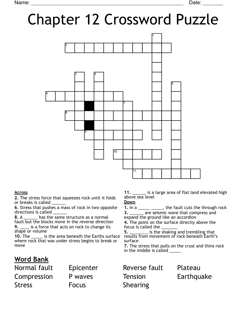 Chapter 12 Crossword Puzzle 